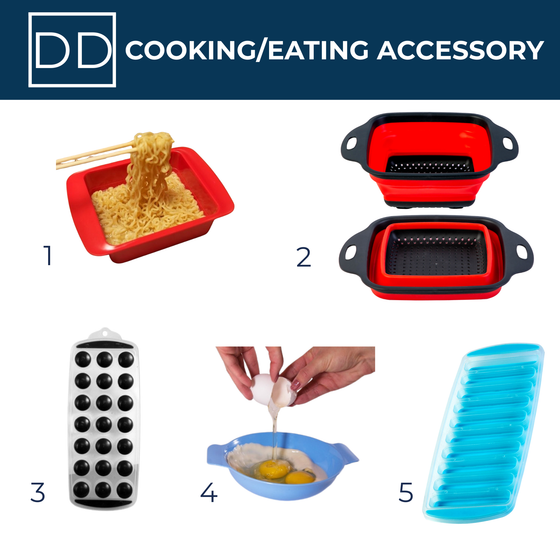 Unique Dorm Kitchen Supplies College Apartment Packing List Water Bottle Ice Cubes Silicone Tray Molds Microwavable Bowl