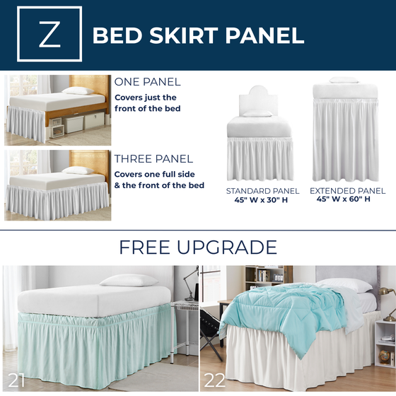 Extra Long Bed Skirt for Dorm Bed Twin XL Bedding Ideas College Bedding Essentials Neutral Dorm Decor