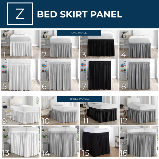 Essential College Bedding Extra Long Dorm Sized Bed Skirt Panel with Ties To Match Twin XL Comforter