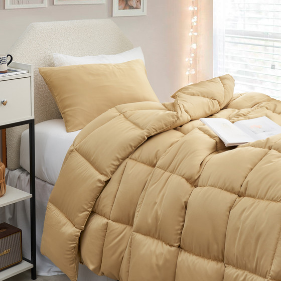 Dorm Room Comforters Twin XL Bedding Dimensions Extra Long Blanket for Tall People College Packing Checklist Fluffy Beige Bedspread