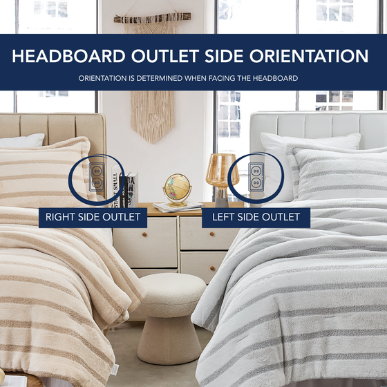 Adjustable Height College Headboard with Outlets Versatile Dorm Supplies