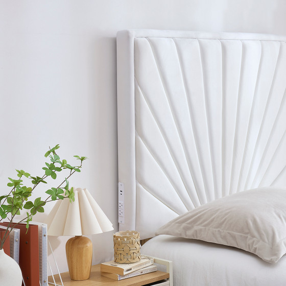 Easy to Assemble Dorm Room Headboard Powered Twin XL Adjustable Height Headboard
