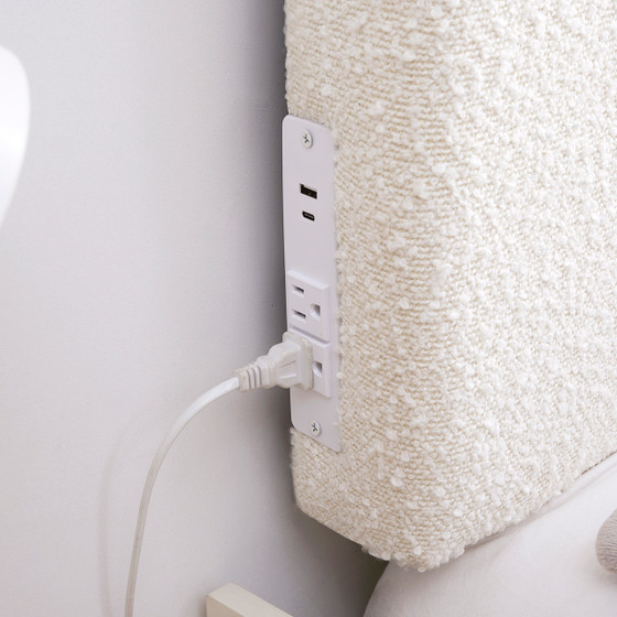 Tavira Allure® - Boucle Dorm Outlet Headboard with Legs - Cream White