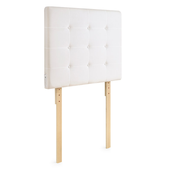 Villa Classic Tufted Plush Outlet Headboard with Legs - White