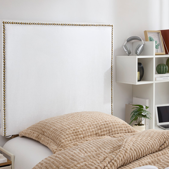 Tavira Allure® College Dorm Outlet Headboard with Legs - Rivet Frame - White
