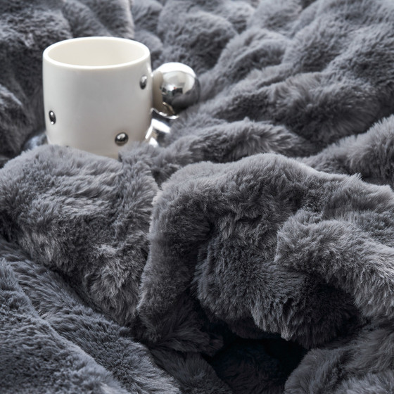 Oversized Bedding for College Apartment Essentials Checklist for Girls Neutral Gray Dorm Room Decor Fluffy Faux Fur Twin Extra Long Comforter Set