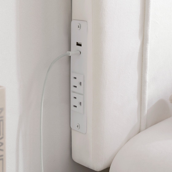 Tavira Allure® College Dorm Outlet Headboard with Legs - Velvet Oval - White