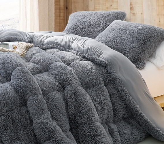 Oversized Dorm Bedding - Full XL Comforter - Gray Bedspread for