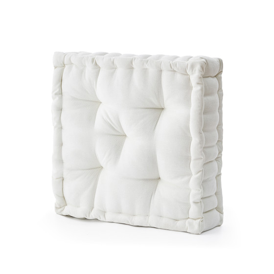 Cute Boho Aesthetic Modern Small Apartment Setup Extra Large Floor Cushion Tufted Seating Pouf Neutral Dorm Room Decor