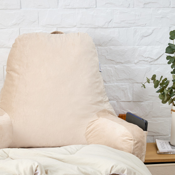 Cozy Dorm Bedding Essentials College Student Gift Ideas First Apartment Packing List High Back Support Pillow for Bed Adjustable Cushion with Arms