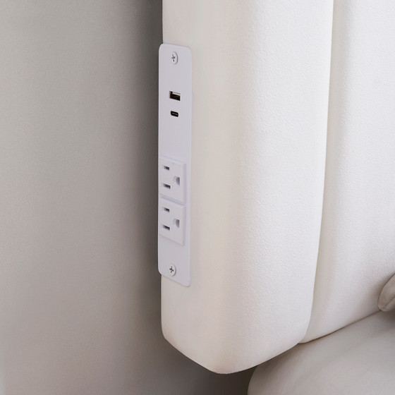 Tavira Allure® College Dorm Outlet Headboard with Legs - Classic Panel - Velvety White