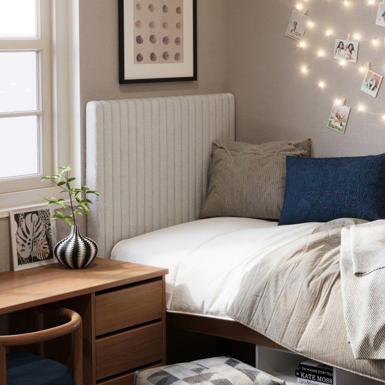 Rainha® - USA Made Plush Foam Dorm Headboard - White