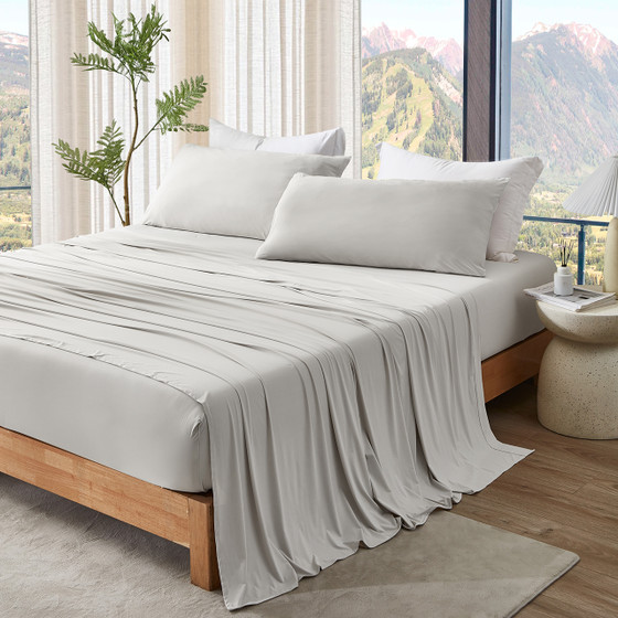 Dorm Room Essentials College Apartment Decor Ideas Full XL Sheet Set Gray Breathable Bedding Extra Long Sheets for Tall People