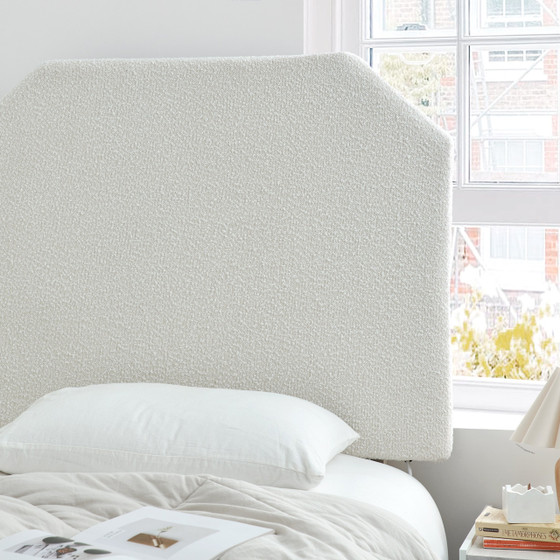 Textured College Headboard Creamy White Dorm Room Decor Ideas Trendy Twin XL Bedding Essentials