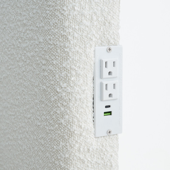 Dorm Room Outlet Headboard for Extra Long Twin Sized Beds Durable College Headboard with Easy to Assemble Dorm Headboard Legs