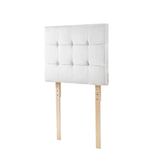 Easy to Assemble Dorm Headboard Plush White Velvet Twin XL Headboard Pretty College Decor Ideas