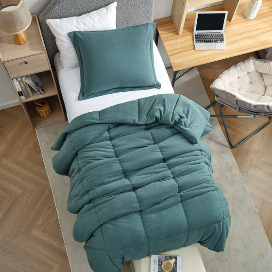 If My Bed Was a Hippo - Coma Inducer® Twin XL Comforter - Tanzania Teal