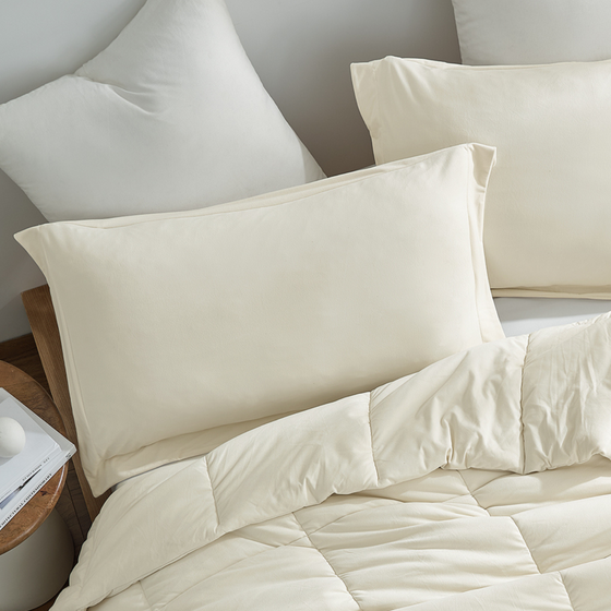 Ivory Dorm Bedding Pieces Neutral College Decor Ideas Soft Twin Extra Long Bedding Accessories