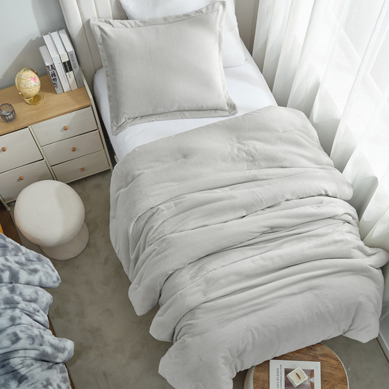 Neutral College Decor Pieces Trendy Dorm Bedding Sized True Twin Extra Long for Twin XL Dorm Beds