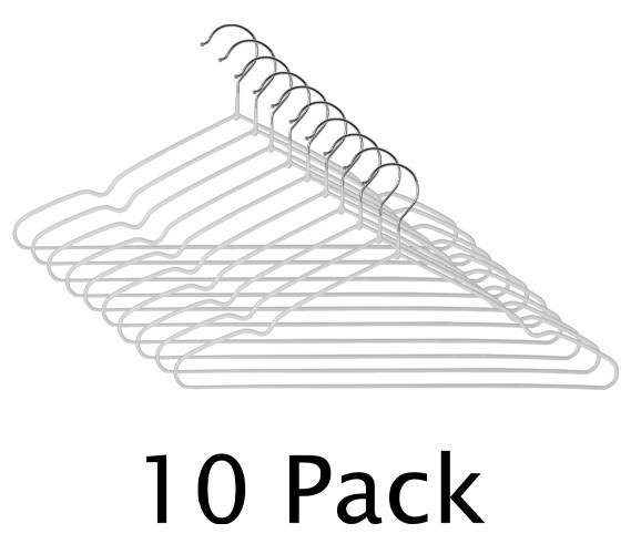 Non-Slip Silver Hangers - Pack of 10