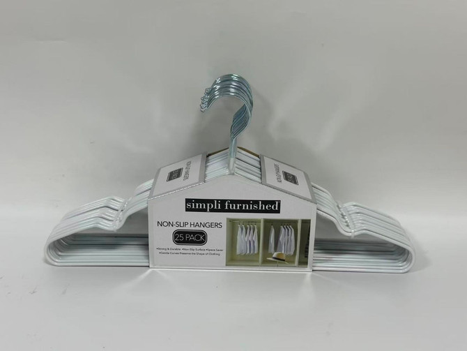 Non-Slip White Hangers - Pack of 25