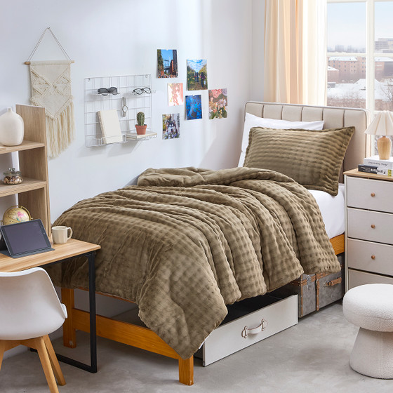 Snowball Double Chunky Bunny® - Coma Inducer® Twin XL Comforter Set - Baby Coriander Brown