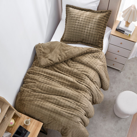 Snowball Double Chunky Bunny® - Coma Inducer® Twin XL Comforter Set - Baby Coriander Brown
