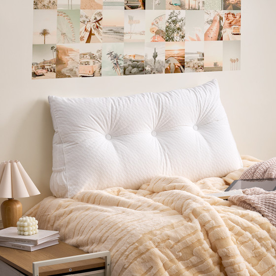 Rainha® - Lounger Tufted College Headboard - White