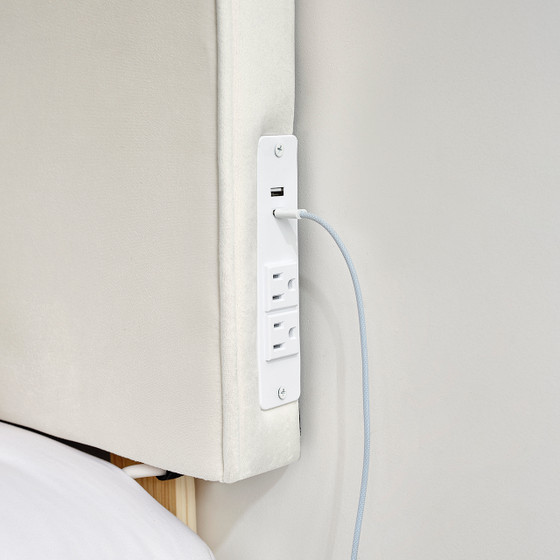 Tavira Allure® Outlet College Dorm Headboard - Rounded Corded - Cream