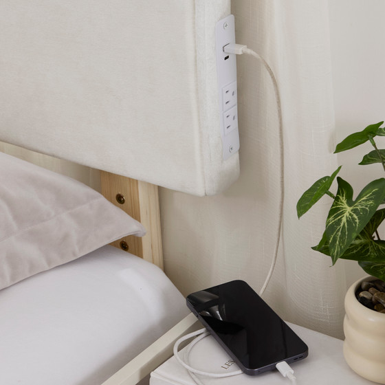 Tavira Allure® Outlet College Dorm Headboard - Rounded Corded - White