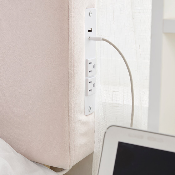 Tavira Allure® Outlet College Dorm Headboard - Ribbon Tufted Rectangle - Light Pink