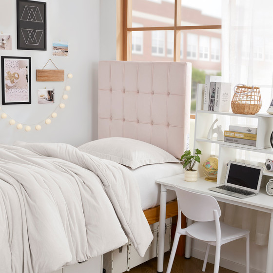 Tavira Allure® Outlet College Dorm Headboard - Ribbon Tufted Rectangle - Light Pink