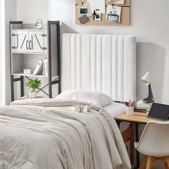 Tavira Allure® Outlet College Dorm Headboard - Bedboard Plush - White