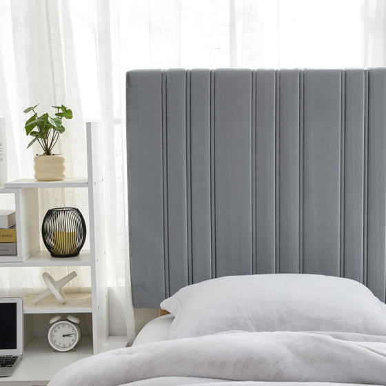 Tavira Allure® Outlet College Dorm Headboard -  Bedboard Plush - Light Gray