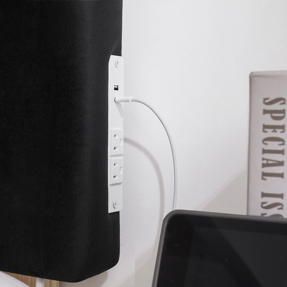 Tavira Allure® Outlet College Dorm Headboard - Cloud Plush - Black