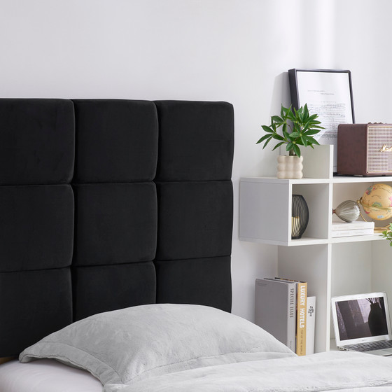 Tavira Allure® Outlet College Dorm Headboard - Cloud Plush - Black
