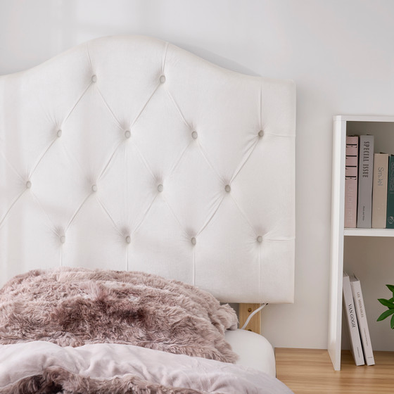 Tavira Allure® Outlet College Dorm Headboard - Soft Arch Tufted - White