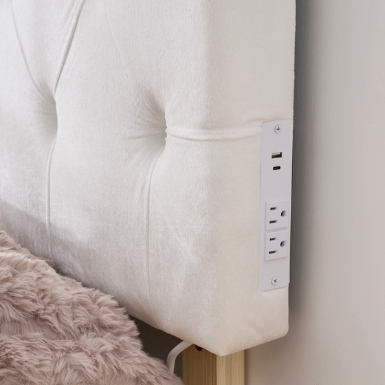 Tavira Allure® Outlet College Dorm Headboard - Soft Arch Tufted - White