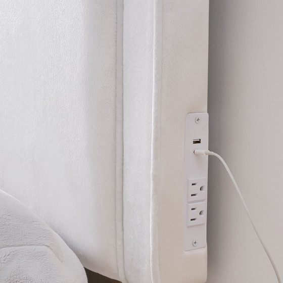 Tavira Allure® Outlet College Dorm Headboard - Corded Raised - White