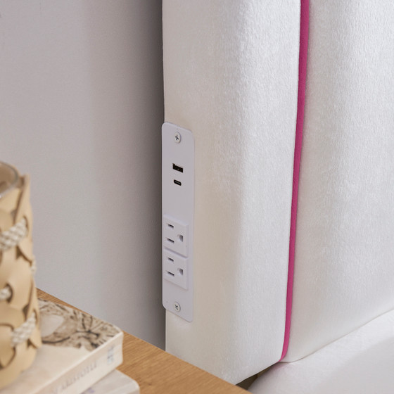 Tavira Allure® College Dorm Outlet Headboard with Legs - Corded - Pink