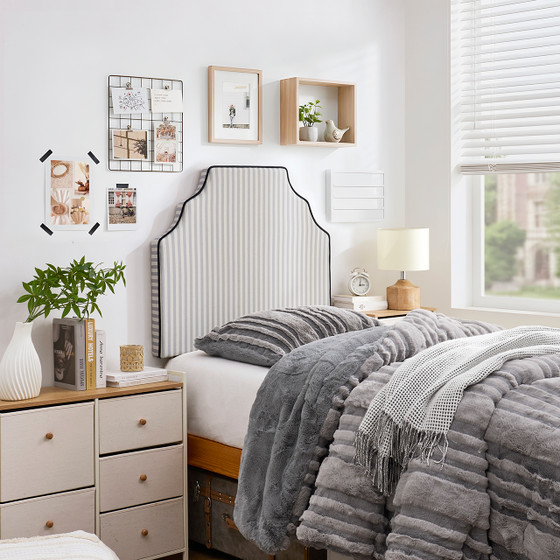 Tavira Allure® Outlet College Dorm Headboard - Majestic - Taupe Cream Stripe