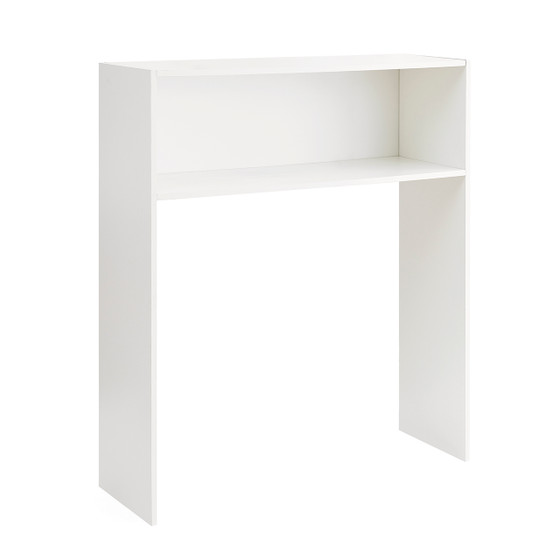 Yak About It® Classic Minimal - College Desk Bookshelf Dorm Hutch - White