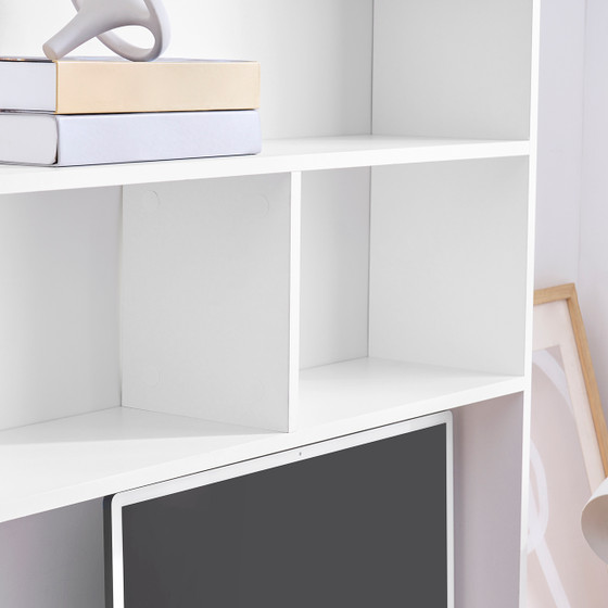 Yak About It® Double Shelf - College Desk Bookshelf Dorm Hutch - White