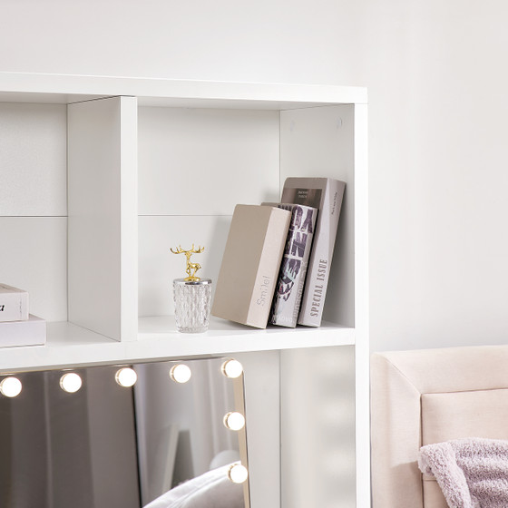 Yak About It® Double Cube Thick - College Desk Bookshelf Dorm Hutch - White