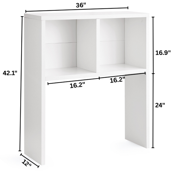 White Dorm Desk Bookshelf Dorm Organization Furniture Smart Dorm Supplies for College Students