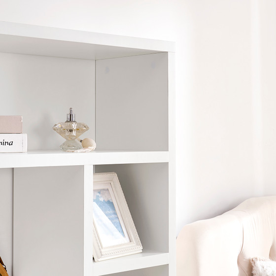 Yak About It® Extra Tall Thick - College Desk Bookshelf Dorm Hutch - White