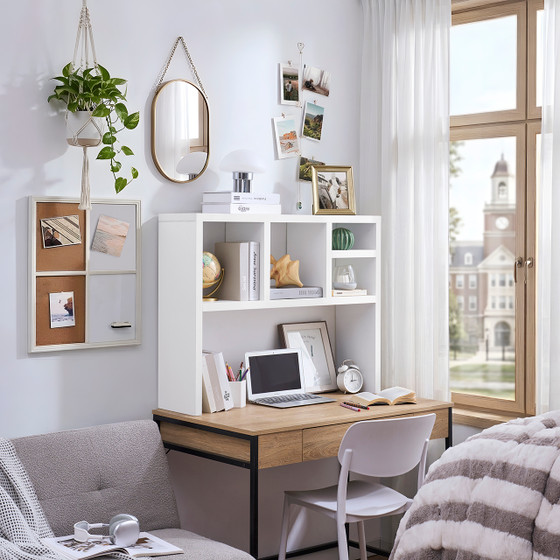 The College Cube Thick - Dorm Desk Bookshelf - White