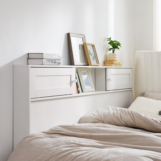 Yak About It® Sliding Door College Dorm Bedside Shelf - White