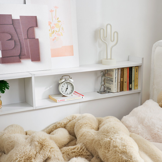 Yak About It® Long Cube College Dorm Bedside Shelf - White