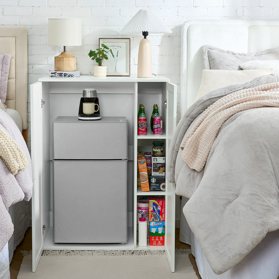 Yak About It® Mini Fridge Cabinet Console - White